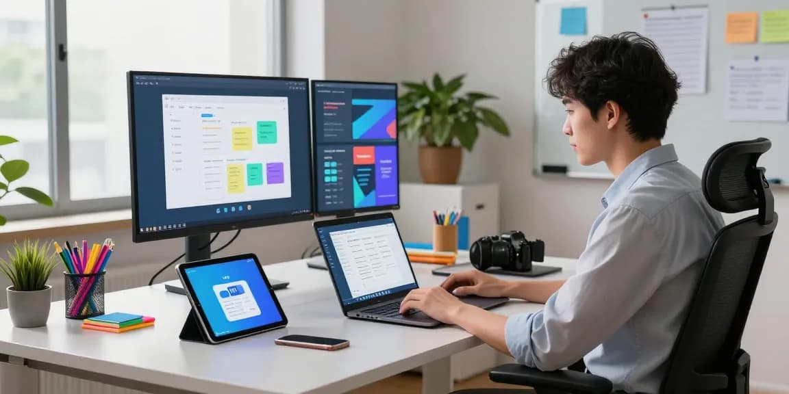 WPS Download on modern laptop in a stylish workspace